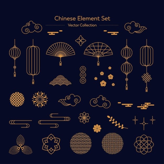 传统中国风装饰花纹设计元素