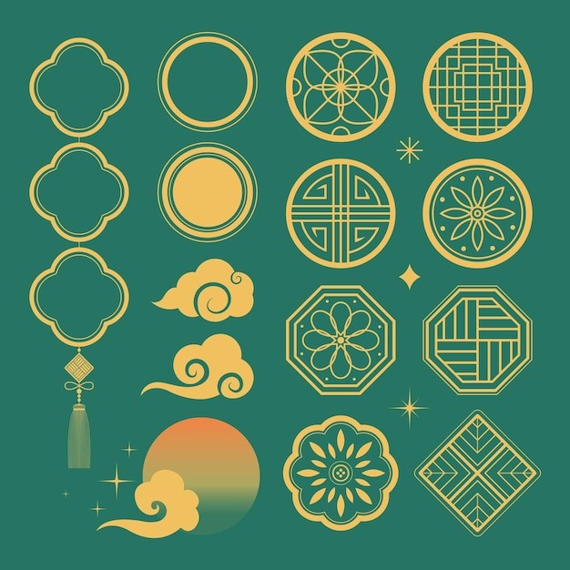 传统中国风装饰花纹设计元素