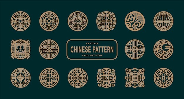 传统中国风装饰花纹设计元素