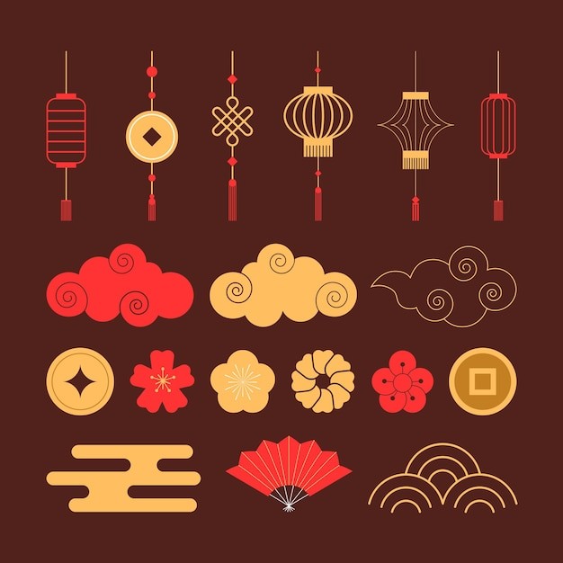 传统中国风装饰花纹设计元素