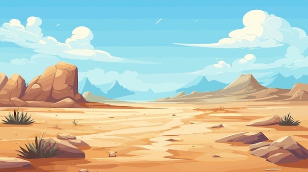 戈壁荒漠沙漠风景插画