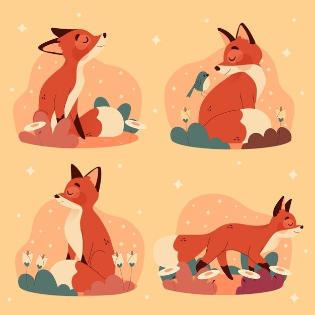 卡通狐狸插画