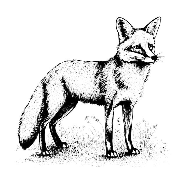 素描狐狸插画