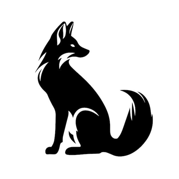 抽象狐狸剪影插画