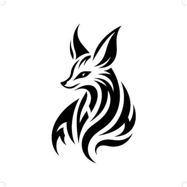 抽象狐狸剪影插画