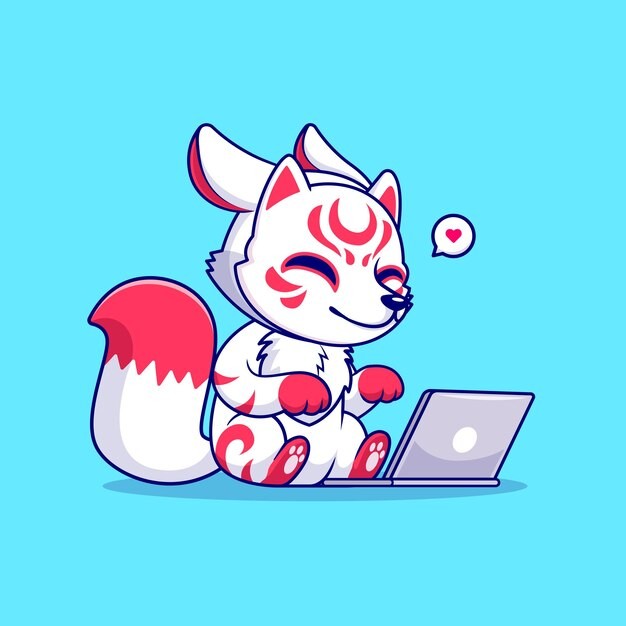 日本日式狐狸插画