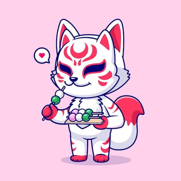 日本日式狐狸插画