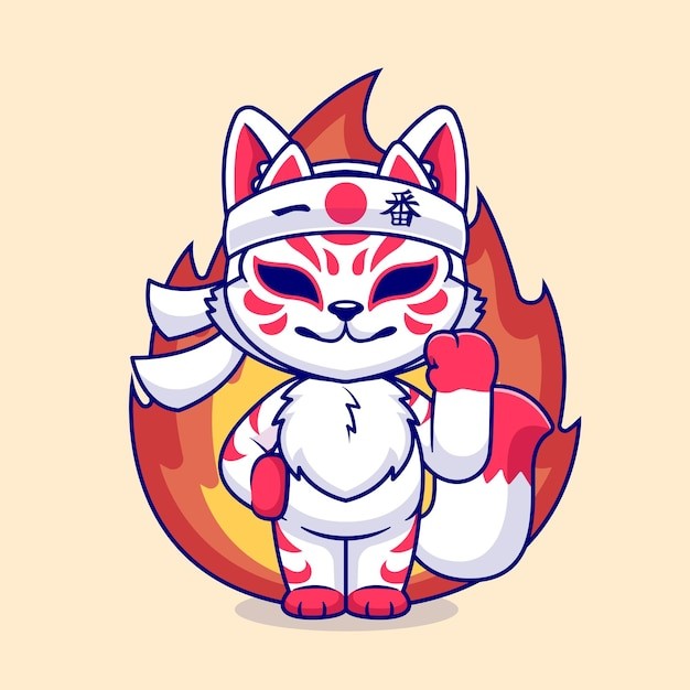 日本日式狐狸插画