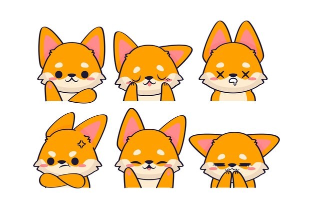 可爱的卡通狐狸插画