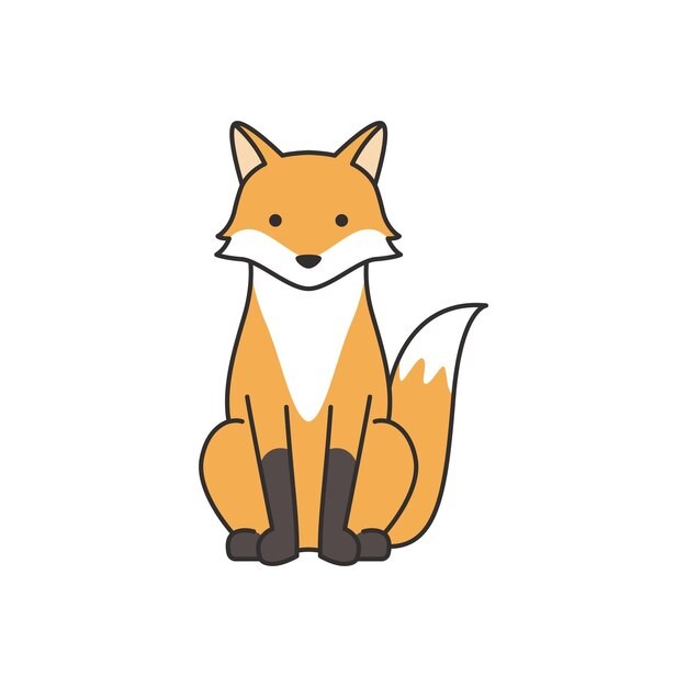 可爱的卡通狐狸插画