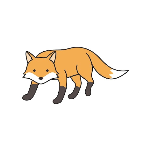 可爱的卡通狐狸插画