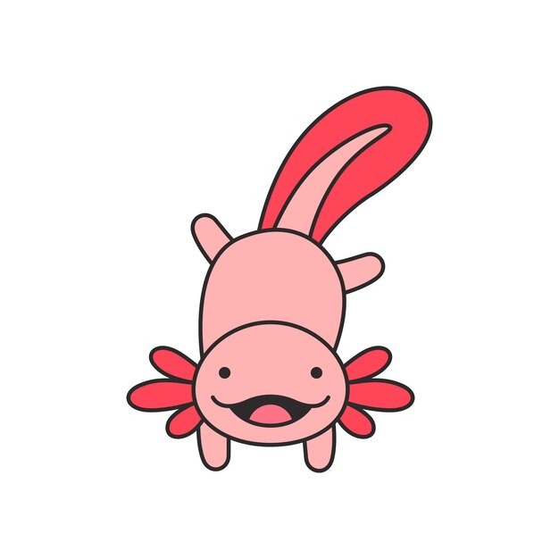 可爱卡通蝾螈插画