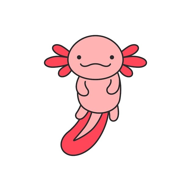 可爱卡通蝾螈插画