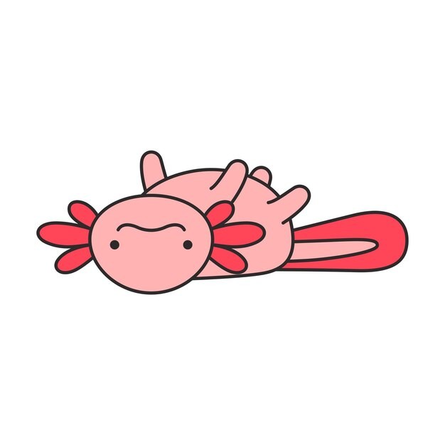 可爱卡通蝾螈插画