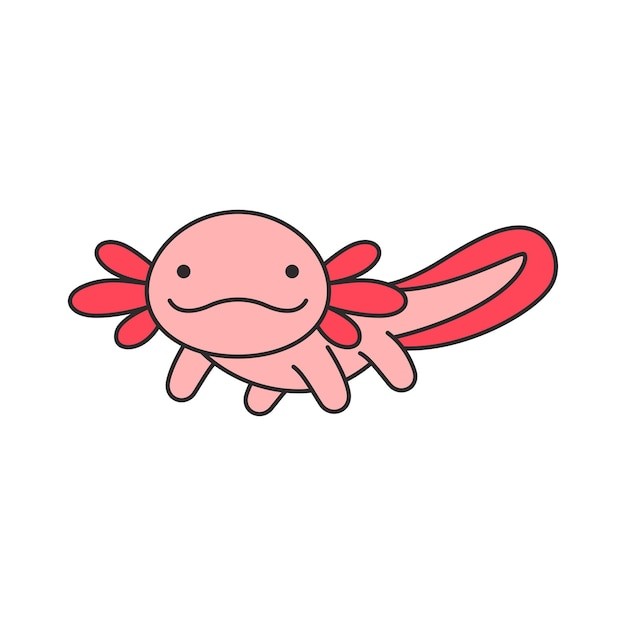 可爱卡通蝾螈插画