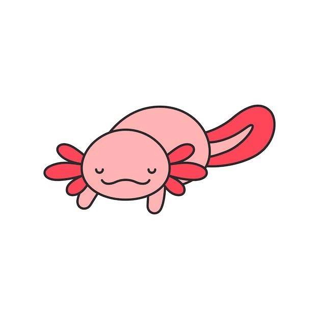 可爱卡通蝾螈插画