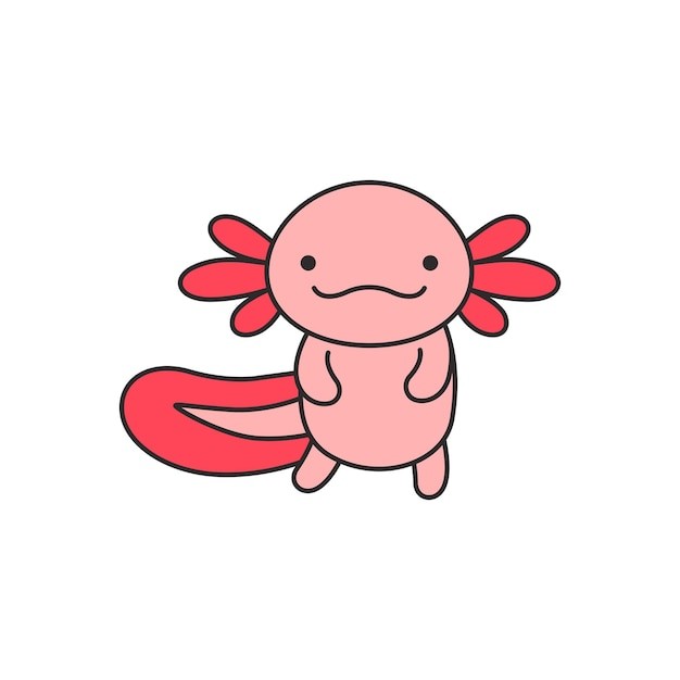 可爱卡通蝾螈插画