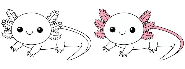 可爱卡通蝾螈插画