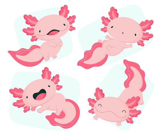 可爱卡通蝾螈插画