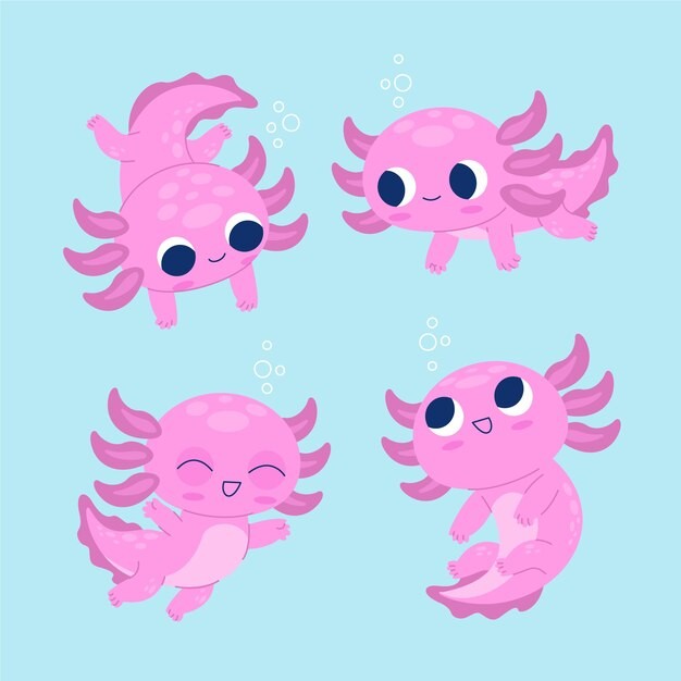 可爱卡通蝾螈插画