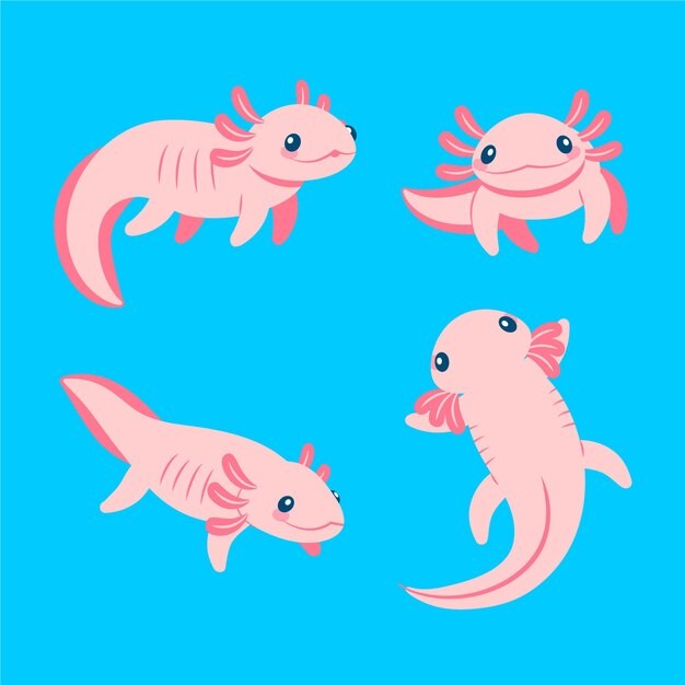 可爱卡通蝾螈插画