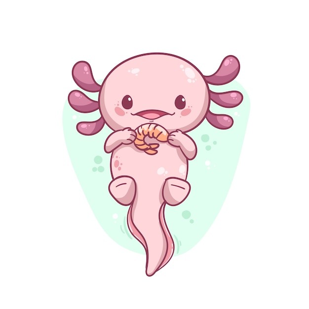 可爱卡通蝾螈插画