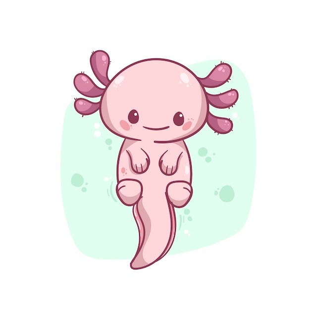 可爱卡通蝾螈插画