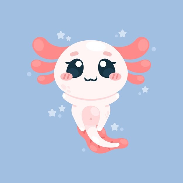 可爱卡通蝾螈插画