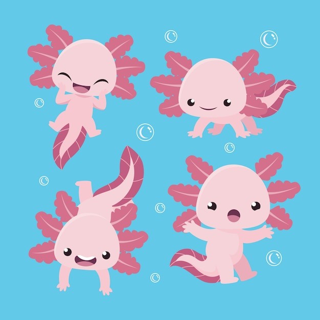 可爱卡通蝾螈插画