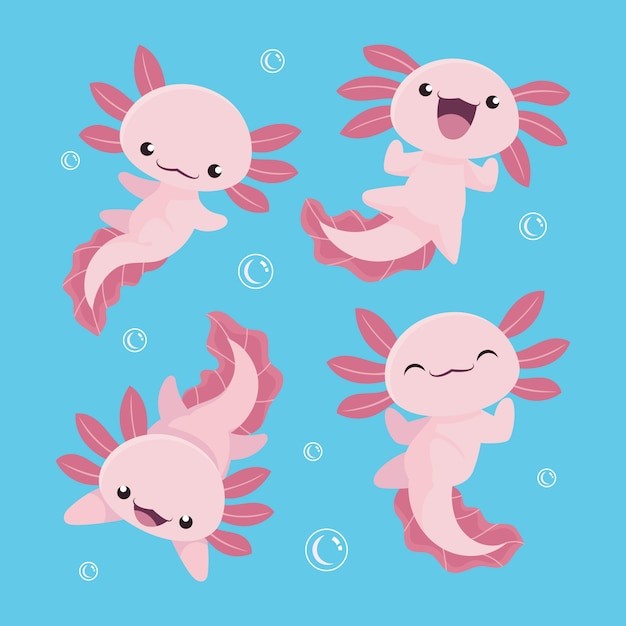 可爱卡通蝾螈插画