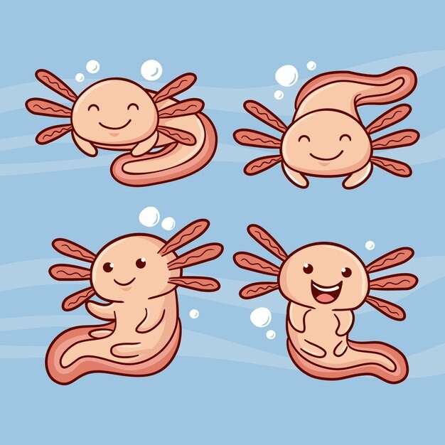 可爱卡通蝾螈插画