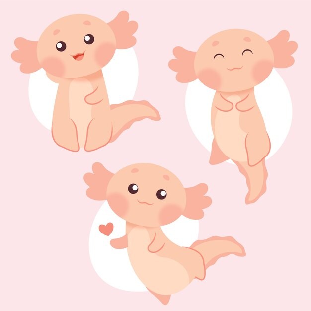 可爱卡通蝾螈插画