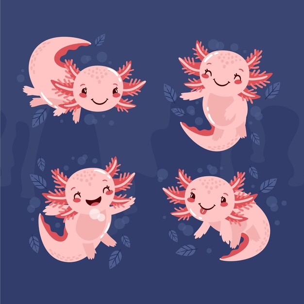 可爱卡通蝾螈插画