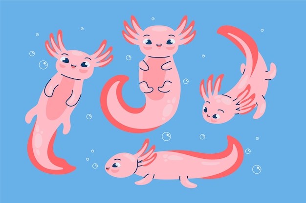 可爱卡通蝾螈插画