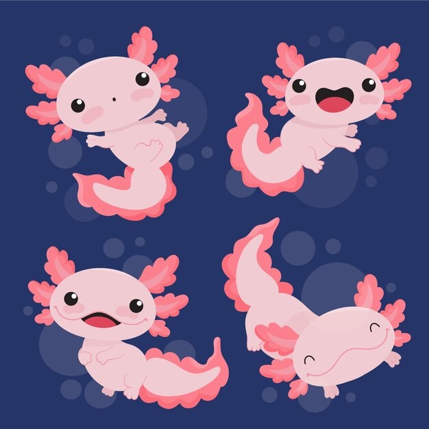 可爱卡通蝾螈插画