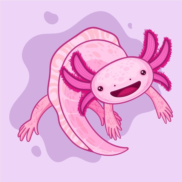 可爱卡通蝾螈插画