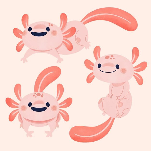 可爱卡通蝾螈插画