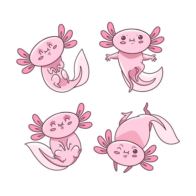 可爱卡通蝾螈插画