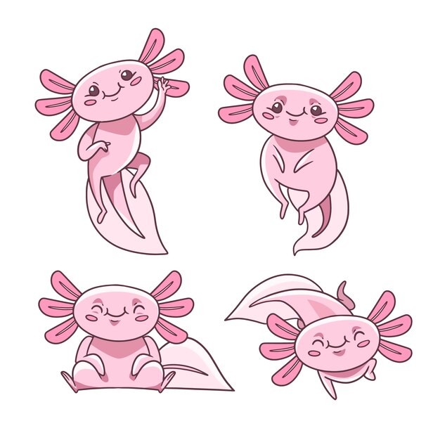 可爱卡通蝾螈插画