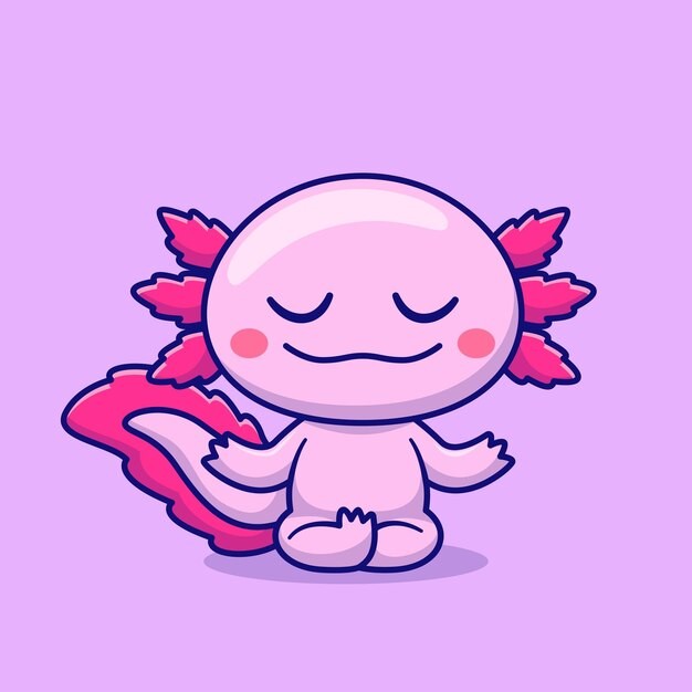 可爱卡通蝾螈插画