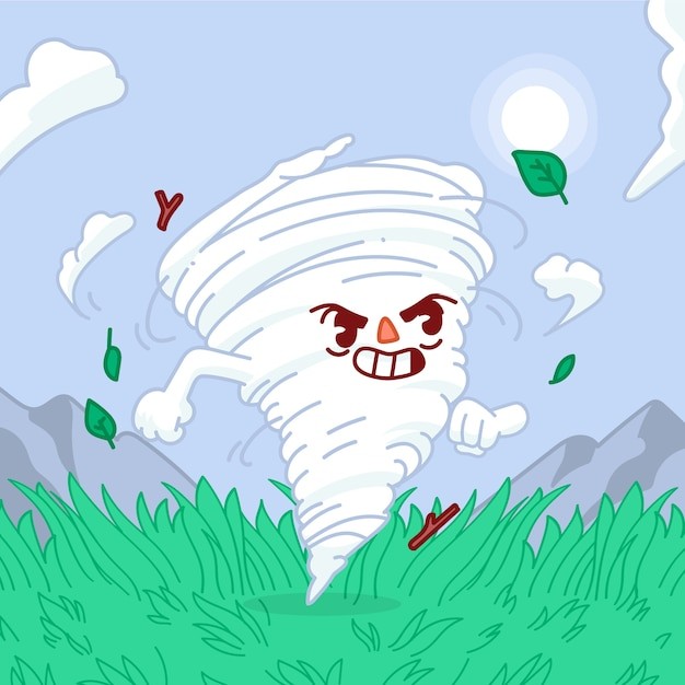 卡通龙卷风插画