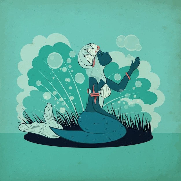 海之女神耶孟佳iemanja插画