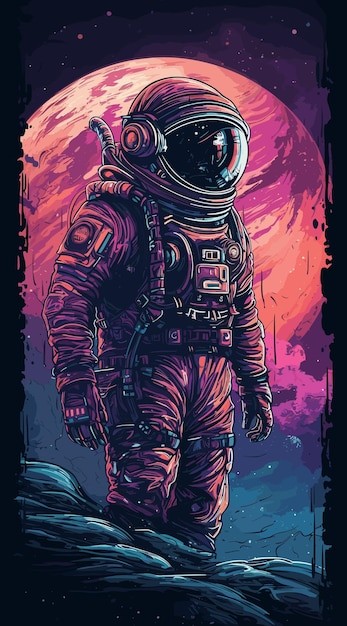 科幻宇航员人物插画