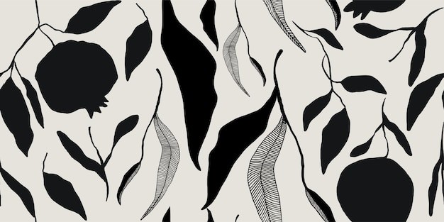 无缝石榴叶花纹