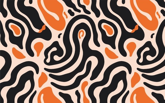 黑色橙色抽象色块花纹