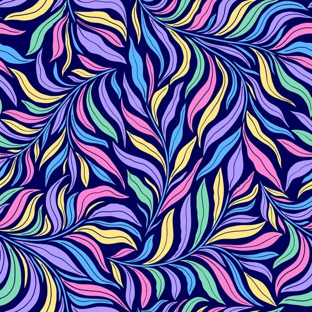 多彩树叶无缝花纹