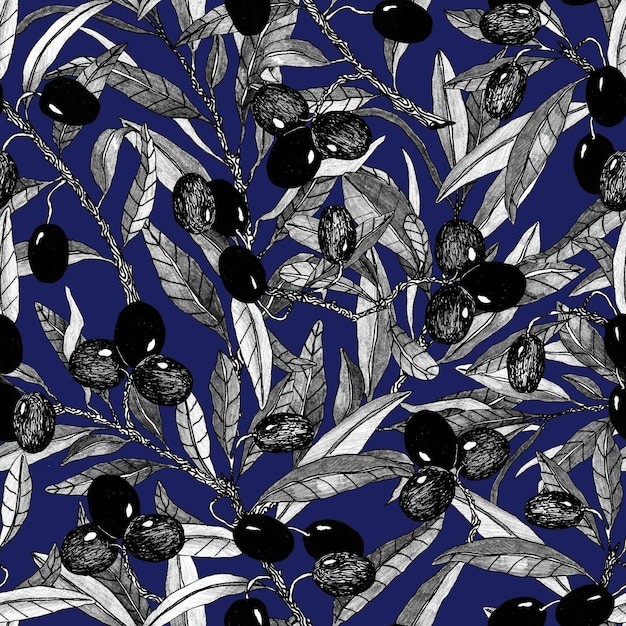 无缝橄榄叶花纹