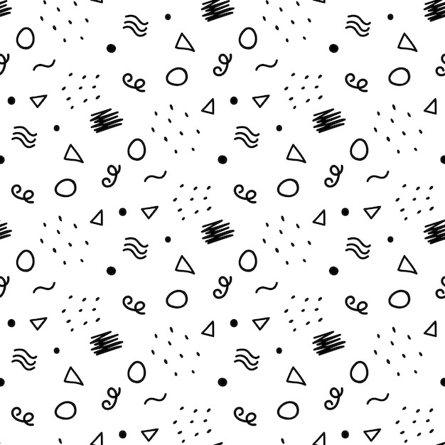 无缝线条涂鸦花纹