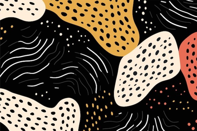 抽象色块线条点花纹