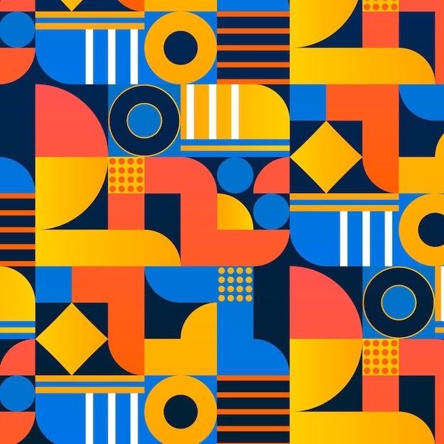 抽象几何色块花纹